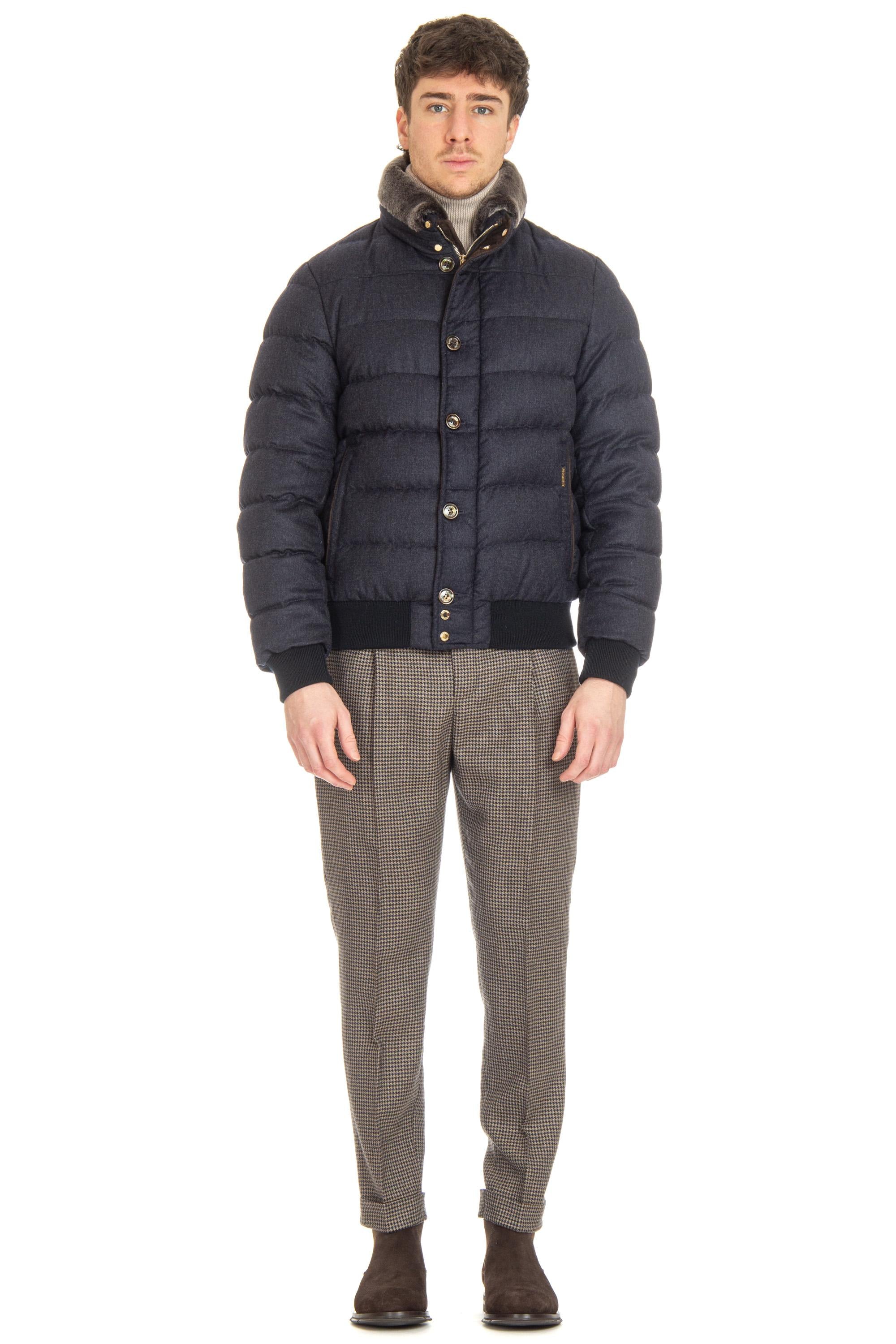 Piumino bomber in baby cashmere AUDENIO-BA1 BLU Moorer 