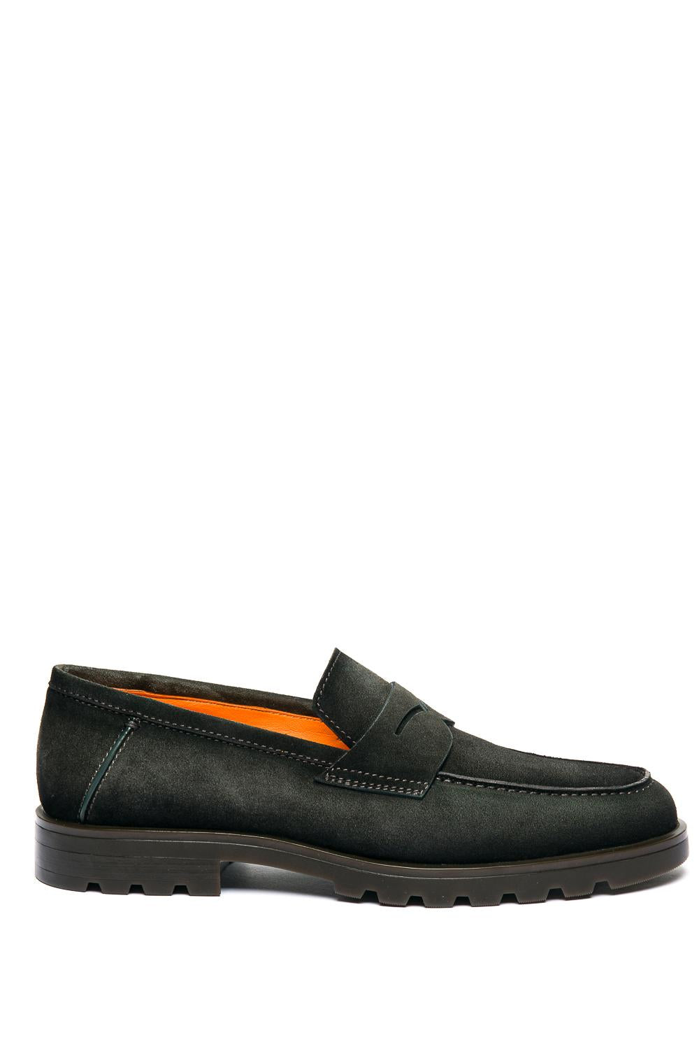 Santoni Mocassino in camoscio fondo carro in gomma MGDC18610DTRBGEX V49 