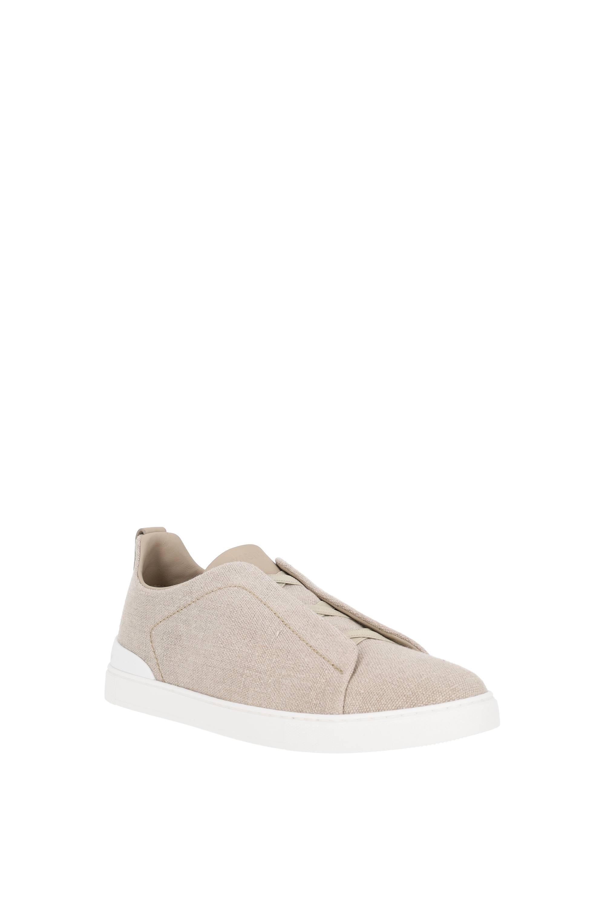 Zegna Sneaker Triple Stitch in cotone canvas LHLNA-S7981Z NAT 