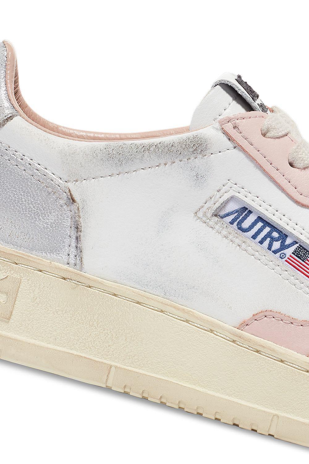 Sneaker donna Super Vintage in pelle AVLW SV35 WHT/POW/SILV Autry 