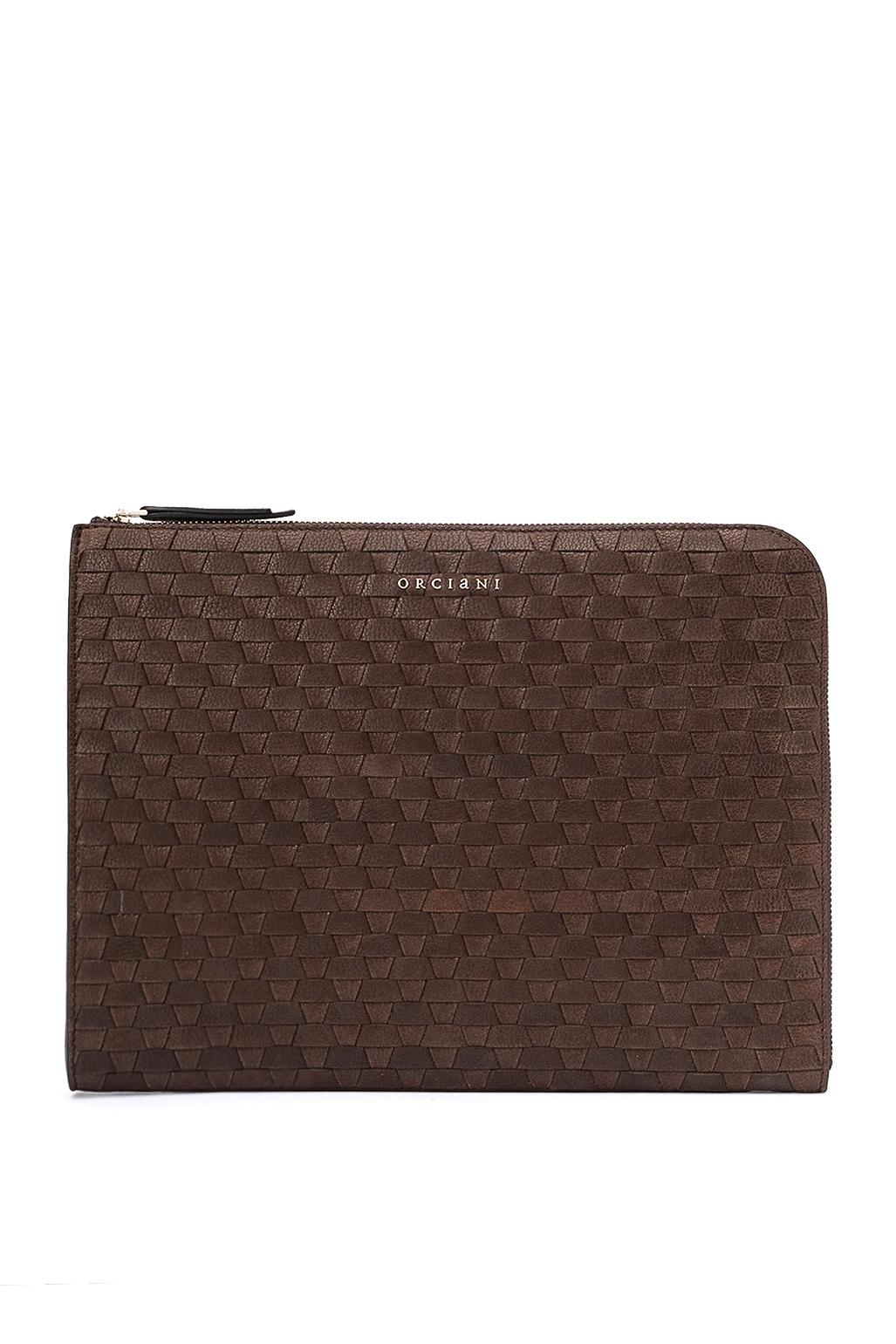 Orciani Pochette porta documenti in pelle intrecciata P00734_CHW/2 T.MORO 