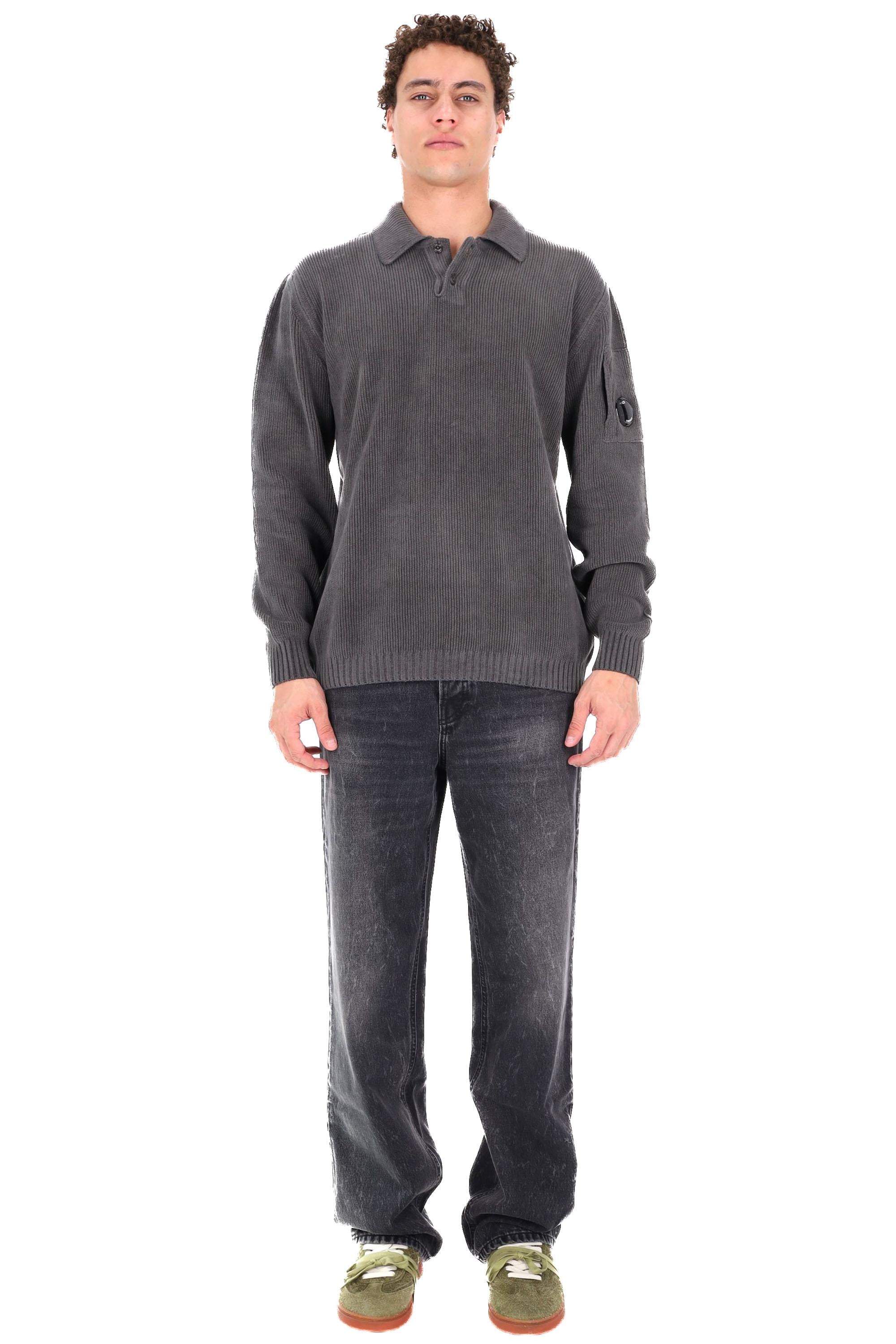 CP Company Polo-felpa in ciniglia di cotone MKN021A00-5558G/2 978 