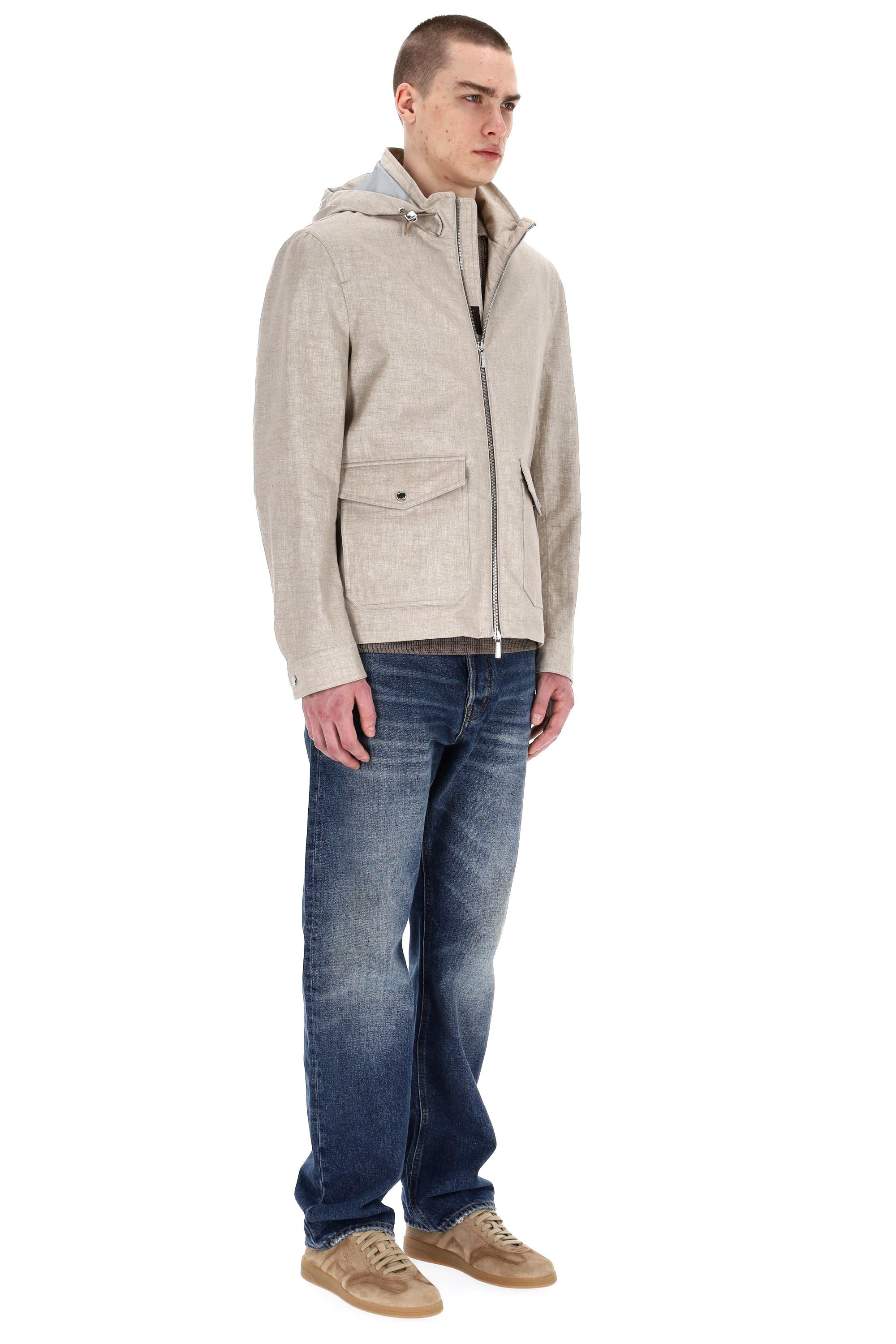 Giubbino in lino placcato anti acqua mod. Cayden-Ru CAYDEN-RU SAND Moorer 