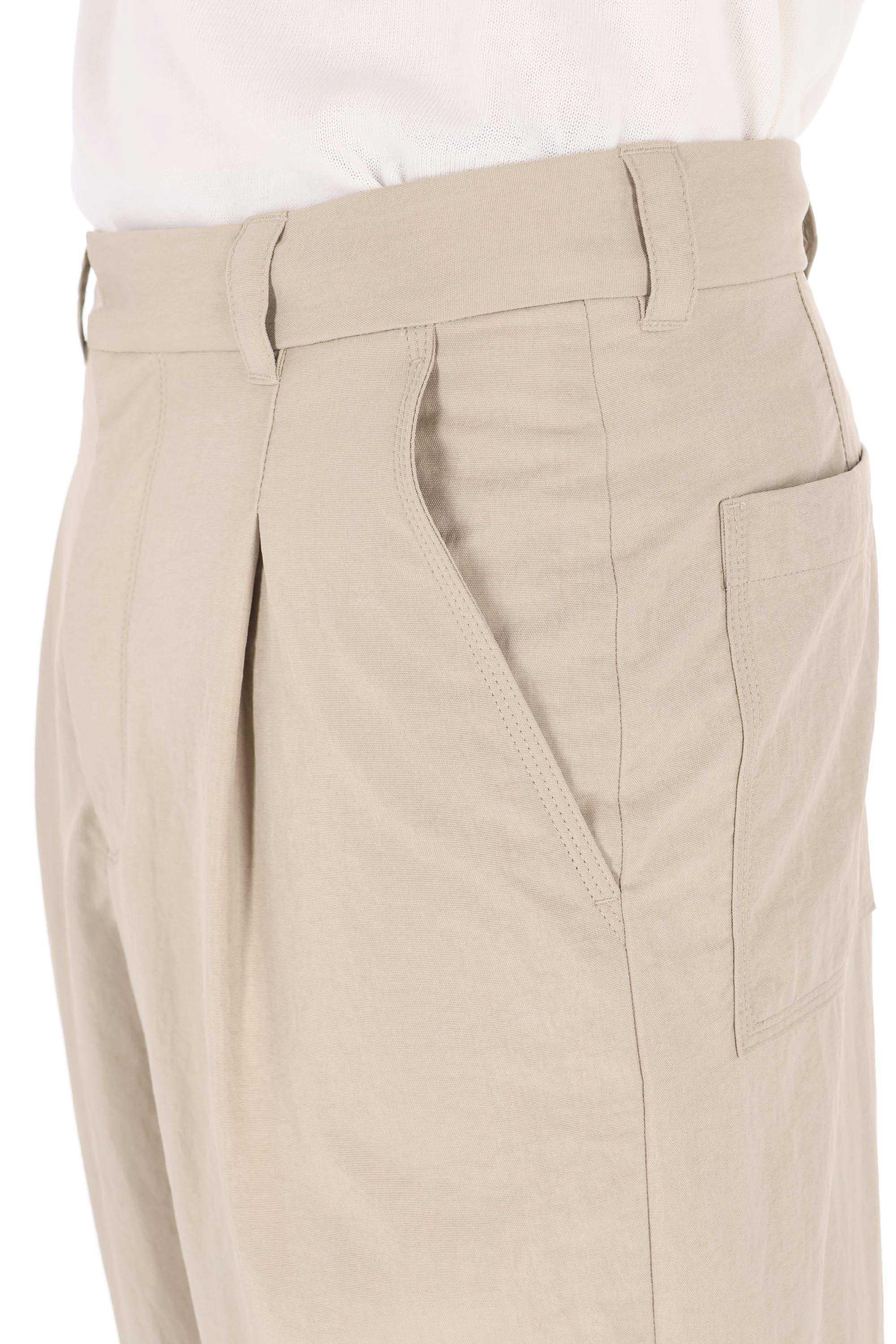 Maison Kitsuné Pantalone micro trama in cotone con orlo aggiustabile QM01106WW9082 TEA LEAF 