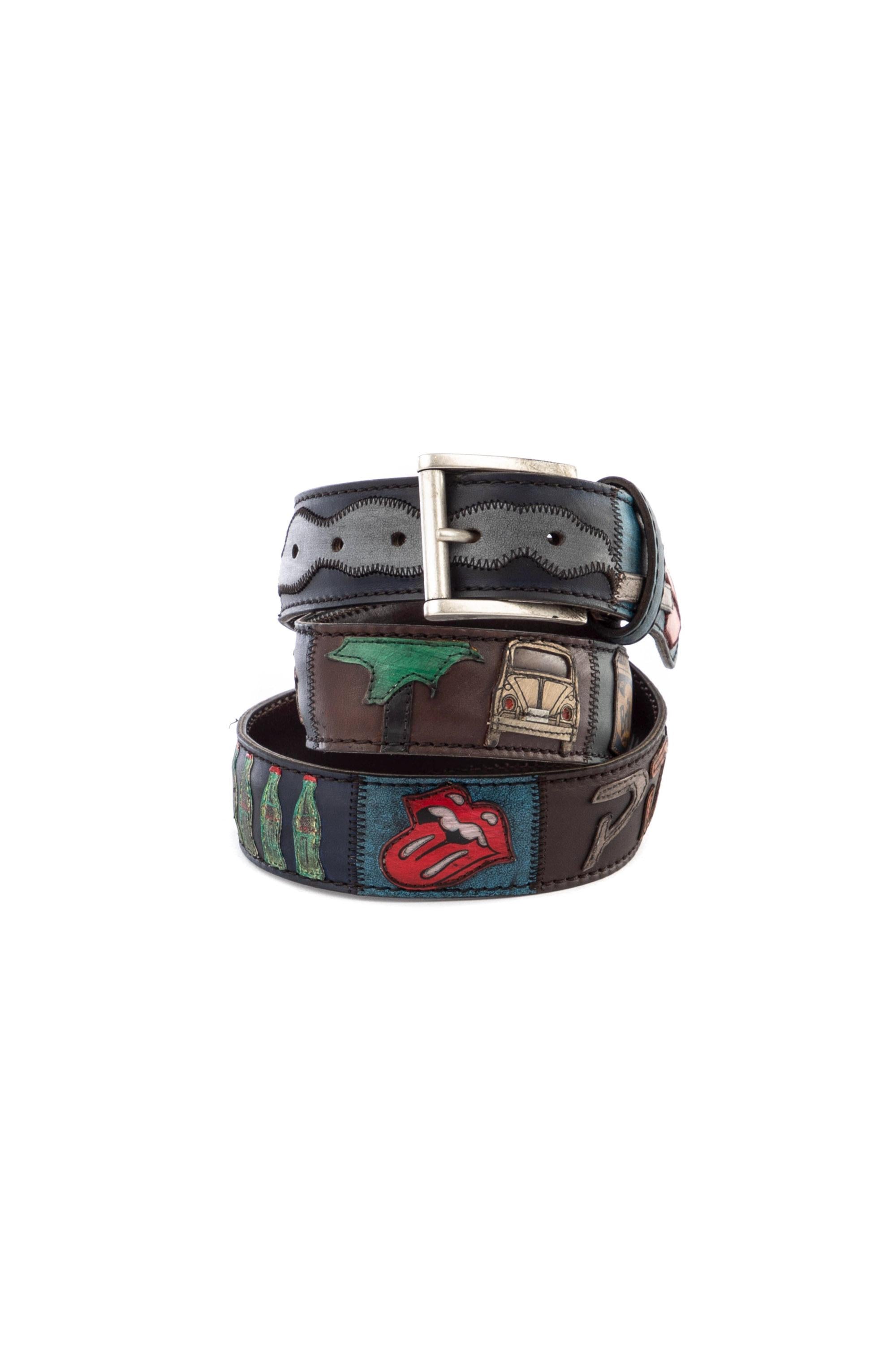 Artigianato Italiano Cintura artigianale in pelle "Pop Art" POP ART MLTCLR 