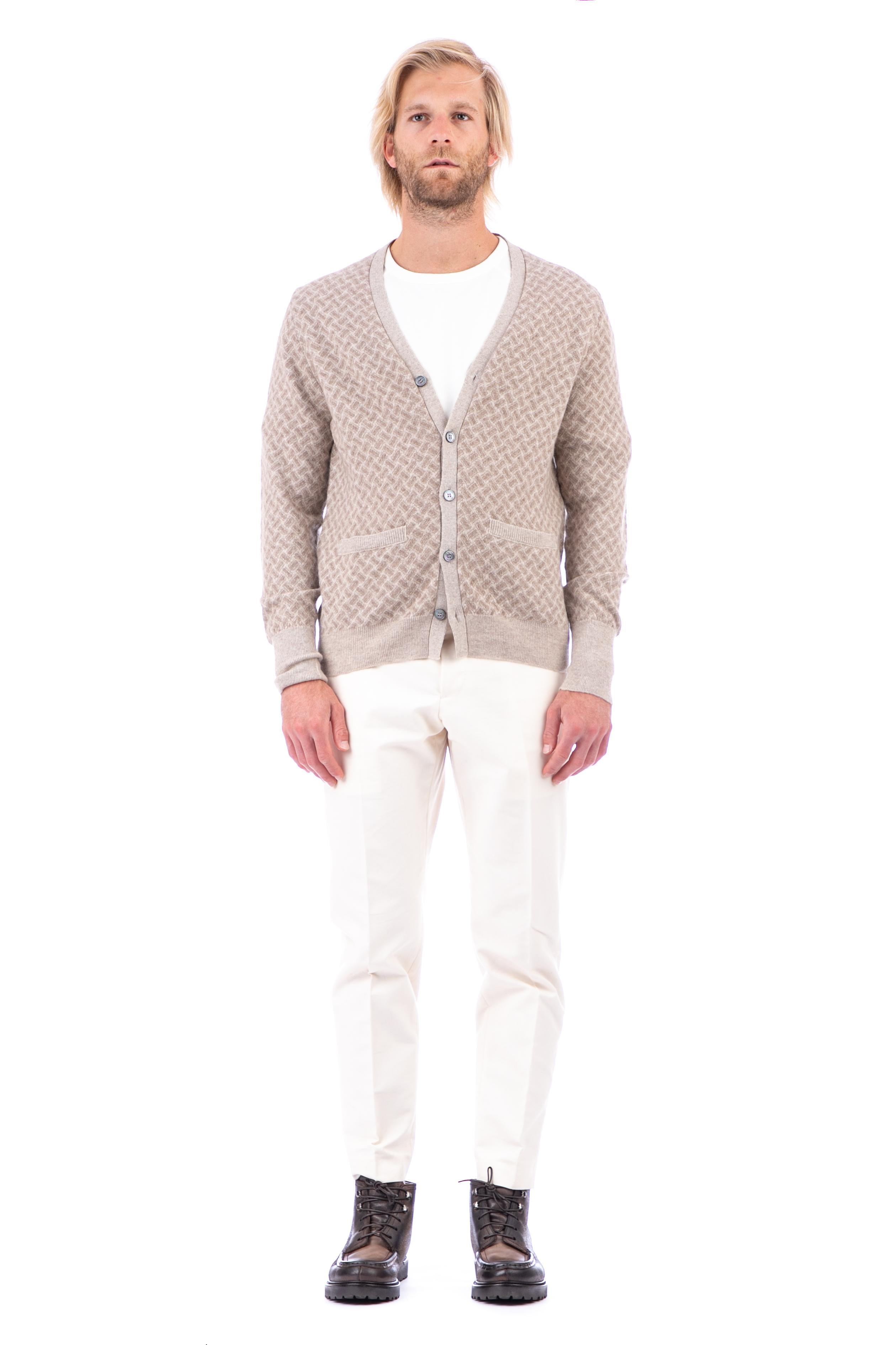 Cardigan in cashmere biscottino D2K110 BI13 Drumohr 