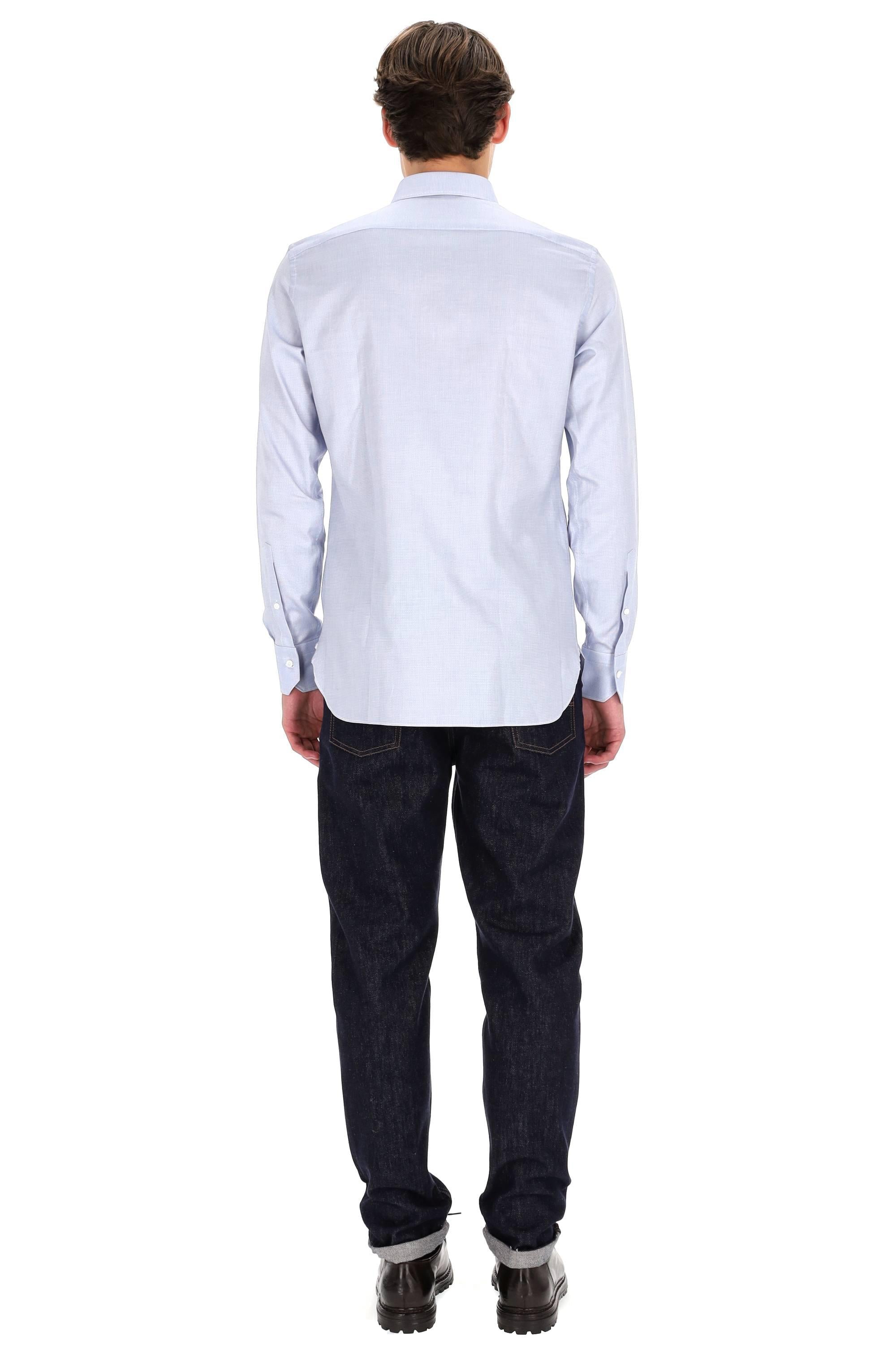 Zegna Camicia micro disegno in cotone Trofeo 201622A2-9MS0JI 432 