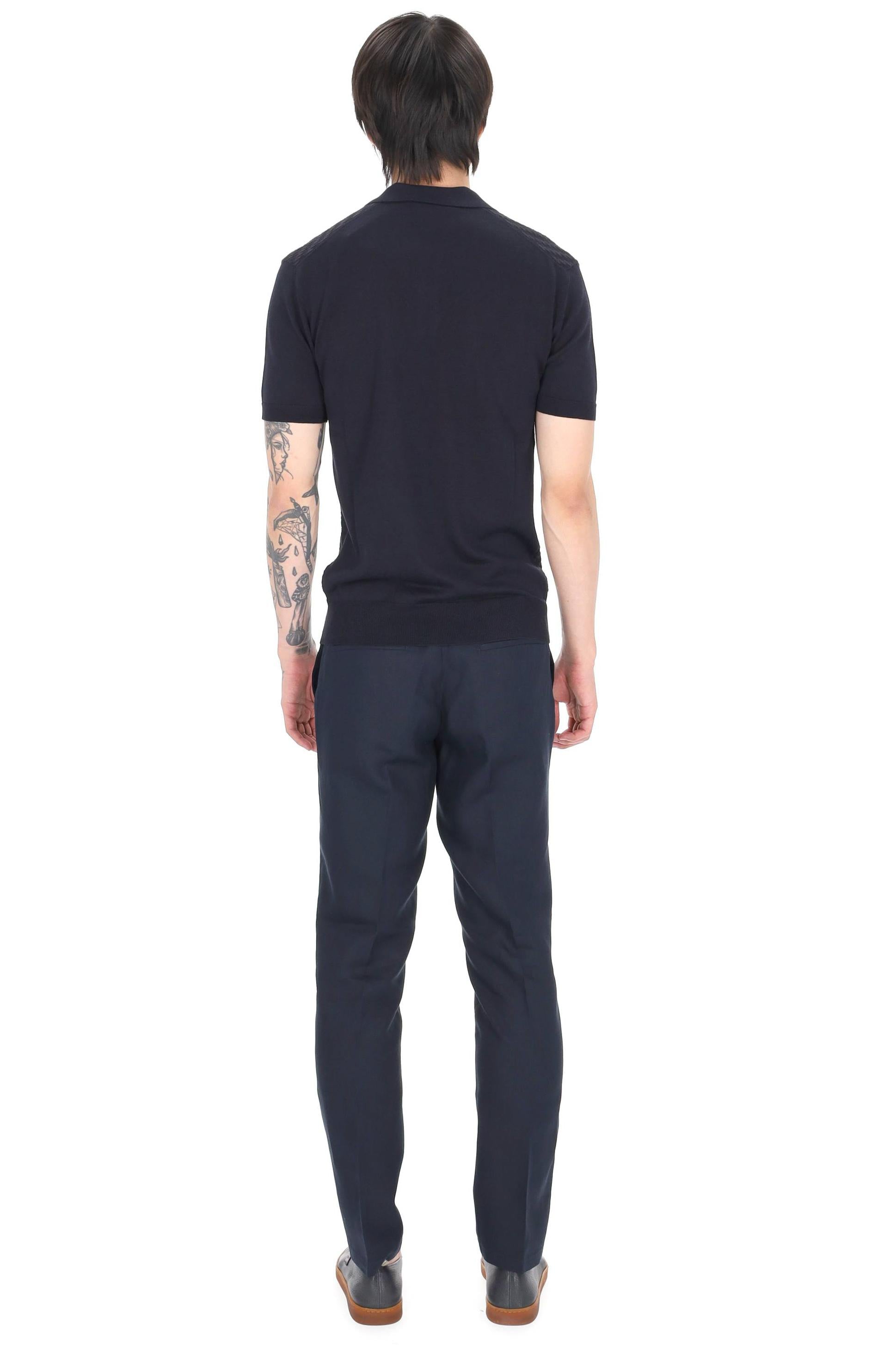 Orlebar Brown Polo in seta-cotone lavorazione jacquard mod. Horton 281496 NIGHT IRIS 