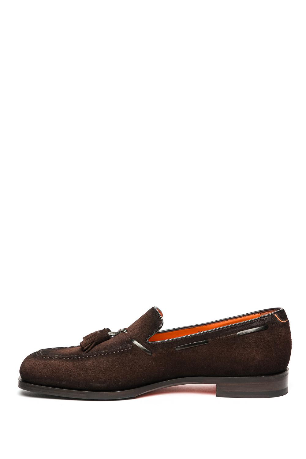 Santoni Mocassino in camoscio con nappine MCBD19176BJ1GEIP T50 