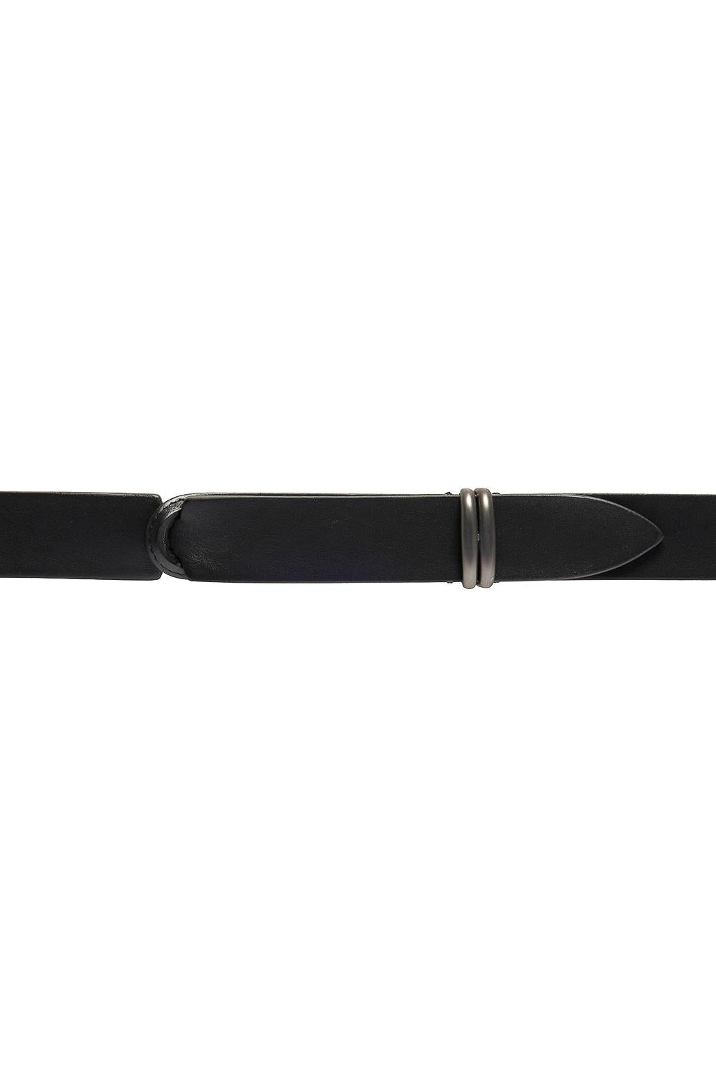 Orciani Cintura senza fibbia in pelle con passante in metallo NB0128_ALB NERO 