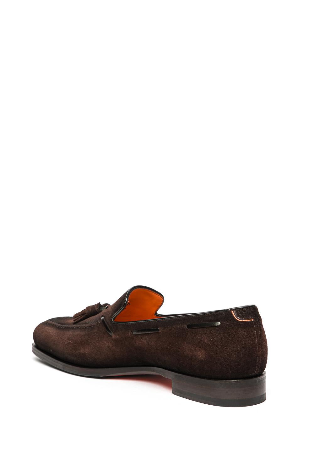 Santoni Mocassino in camoscio con nappine MCBD19176BJ1GEIP T50 
