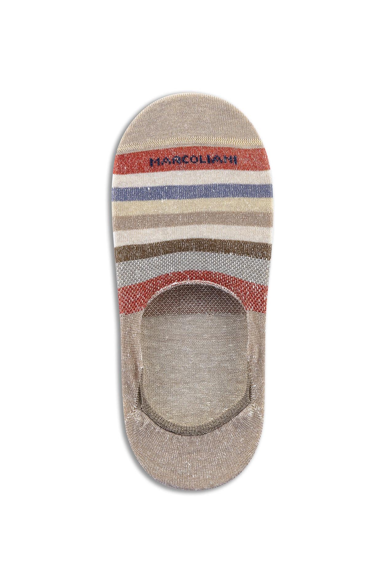 Marcoliani Calza fantasmino invsibile in lino-cotone "rainbow stripe" MAR4849S/2 502 