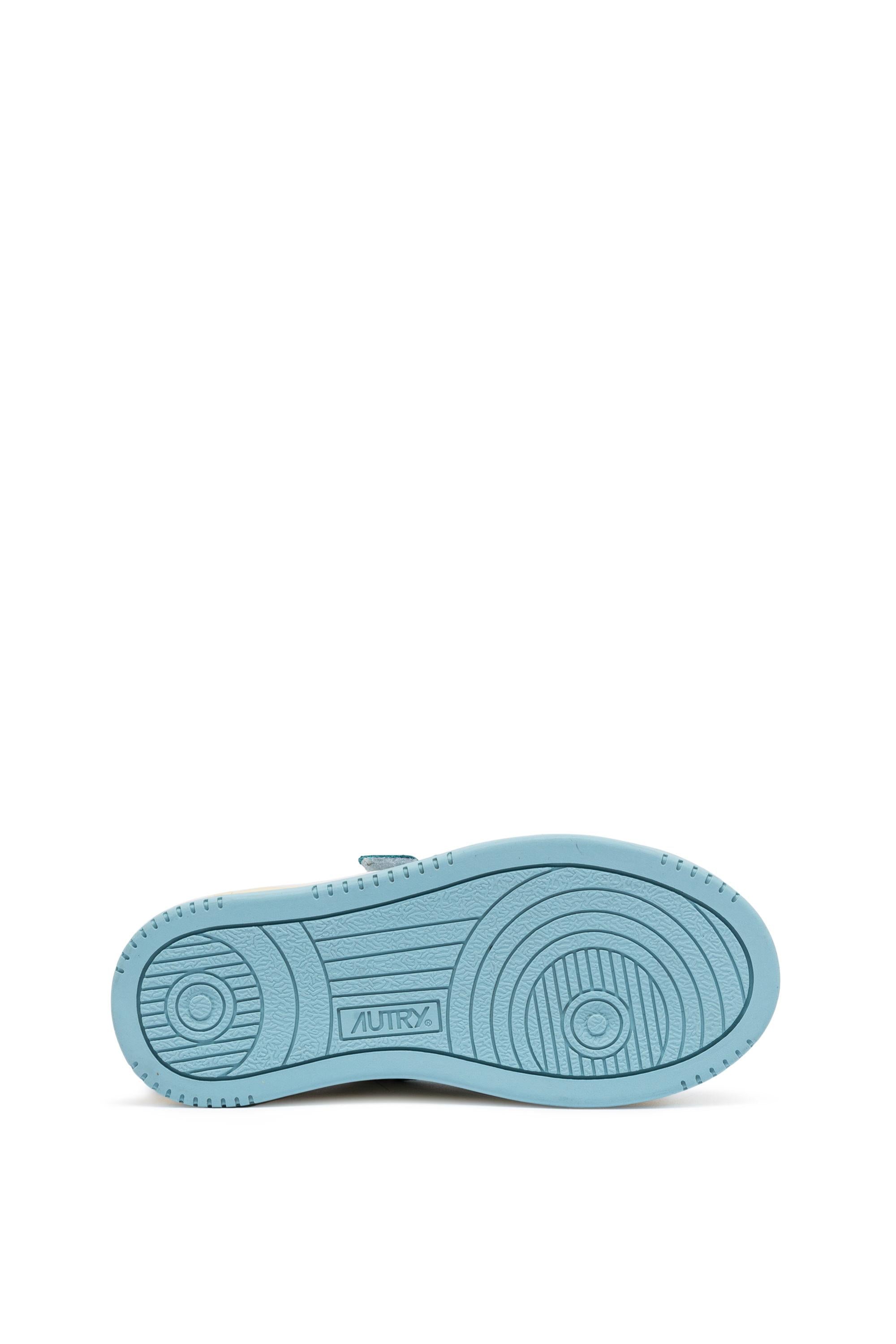 Autry Sneaker Medalist bambino bicolor in pelle con strappi KILK WB03 WHT/ACQUAT 