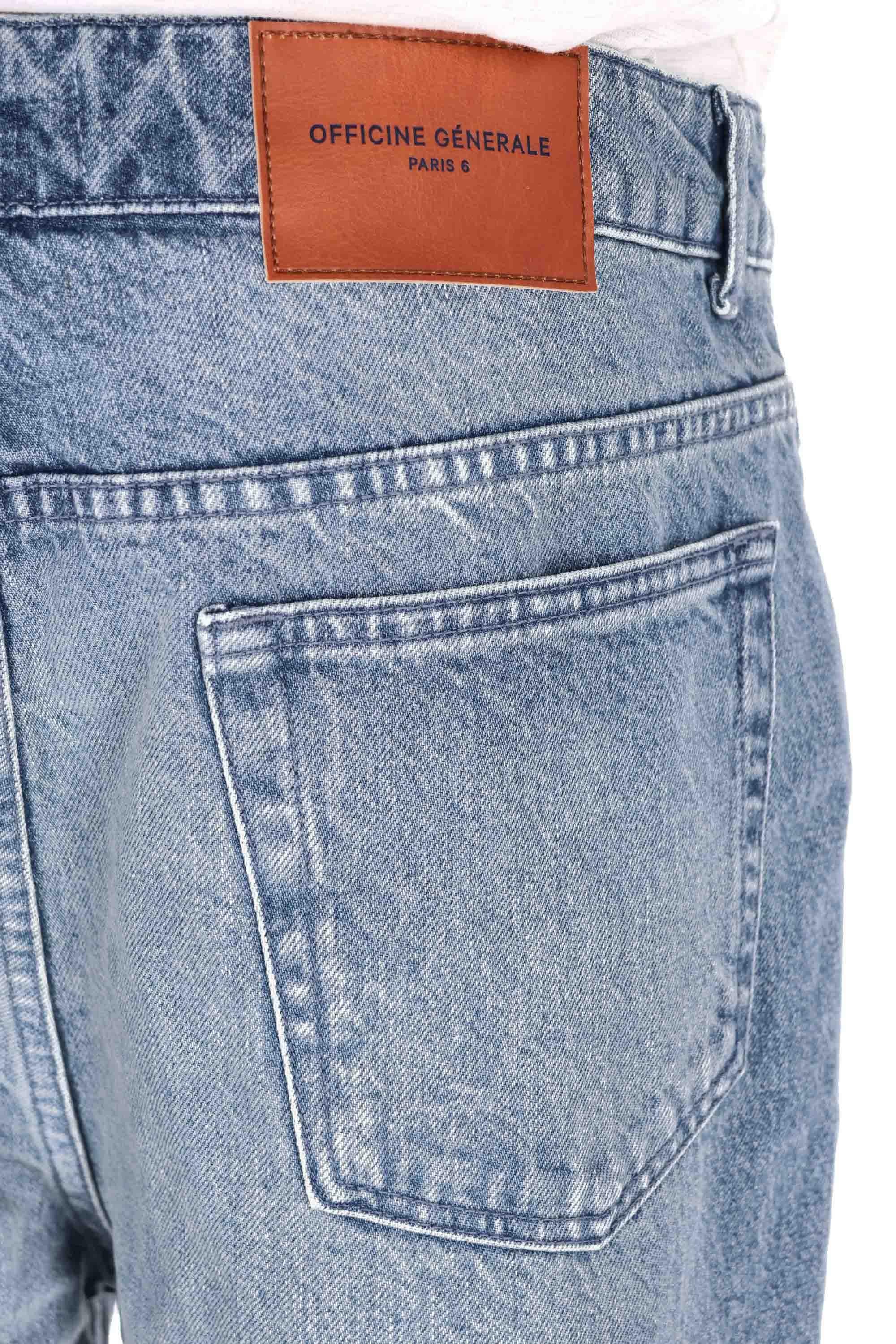 Officine Générale Jeand "Daily Classics" in puro cotone DLCM5PT765 MID BLUE 