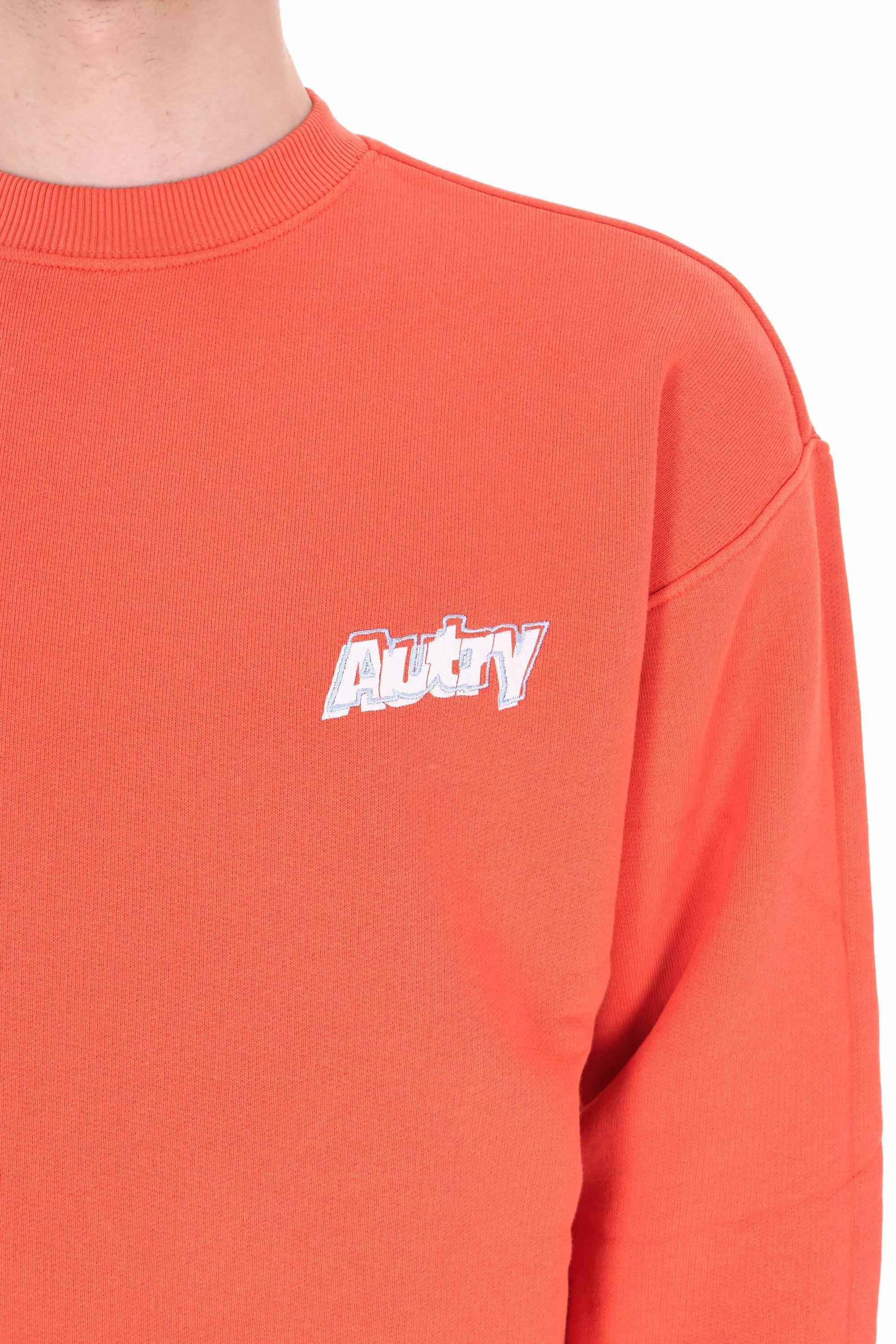 Autry Felpa girocollo in cotone con logo SWPX 035H JERS CHOCINEAL 