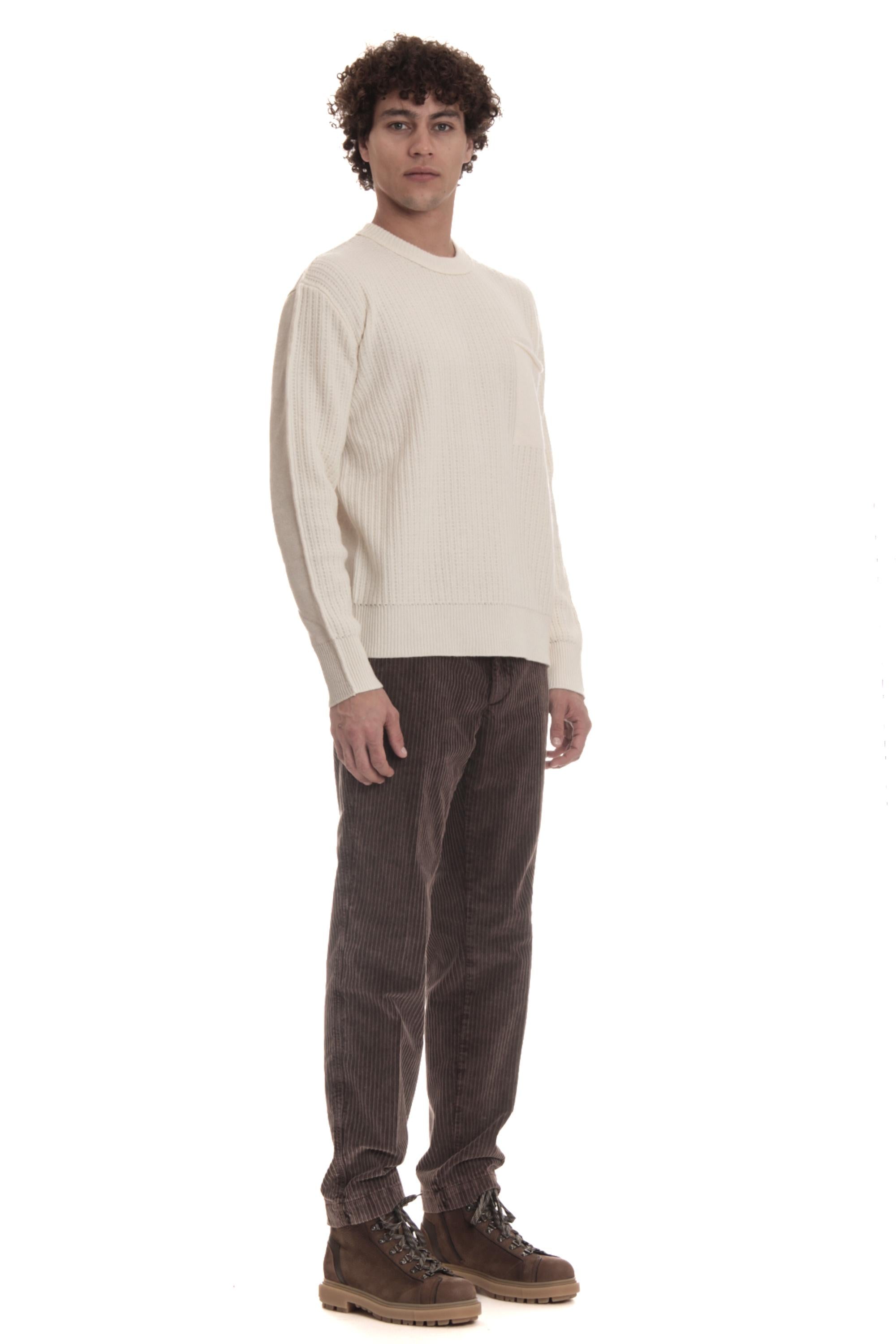 Roberto Collina Maglia girocollo bicolor in lana-cashmere RA34001 RA3402 