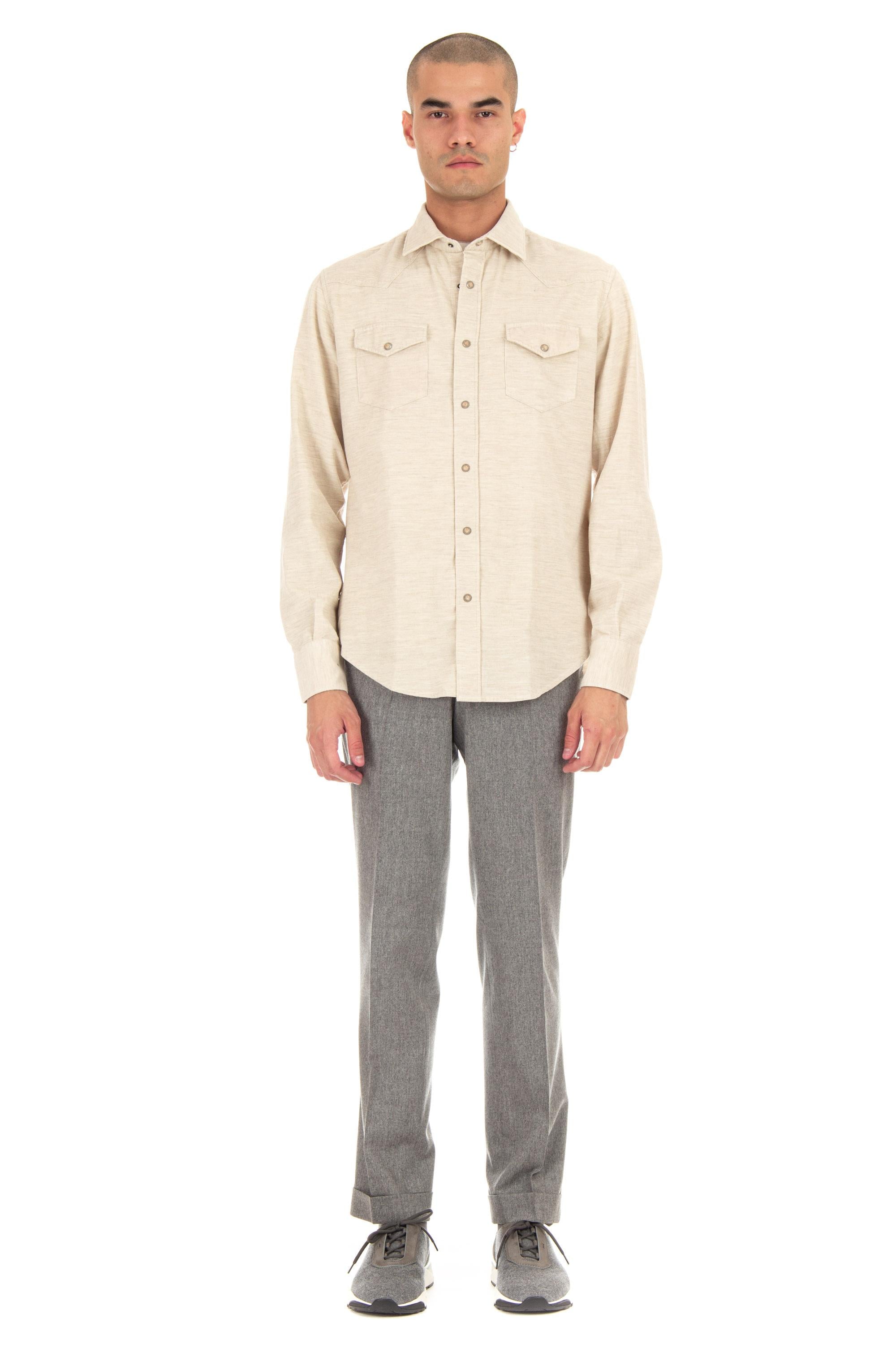 Camicia texana in velluto 2000 righe H75CAMA09 TES0H153 02 Eleventy 