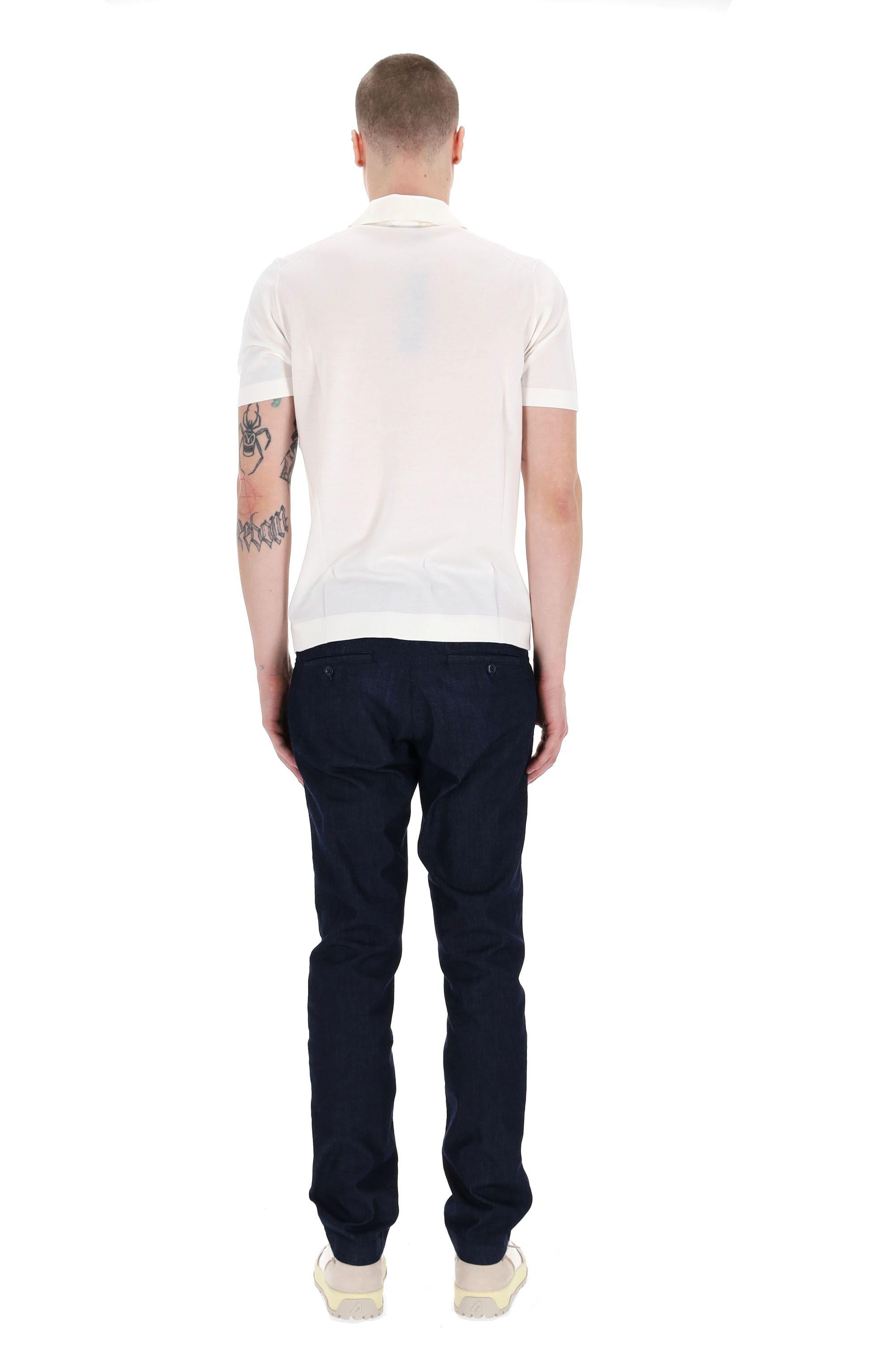 Drumohr Polo in cotone frosted superlight open collar D0GF146N 105 