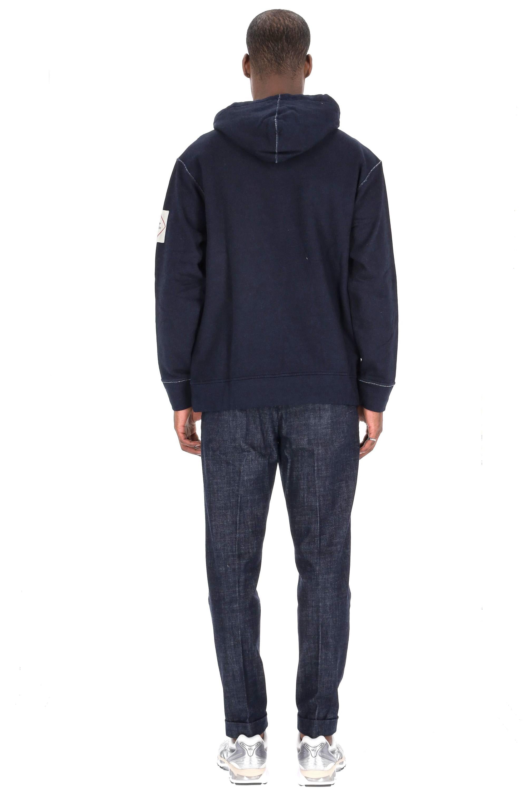 Felpa con cappuccio tintura indigo MSS181A11-0469W D08 CP Company 