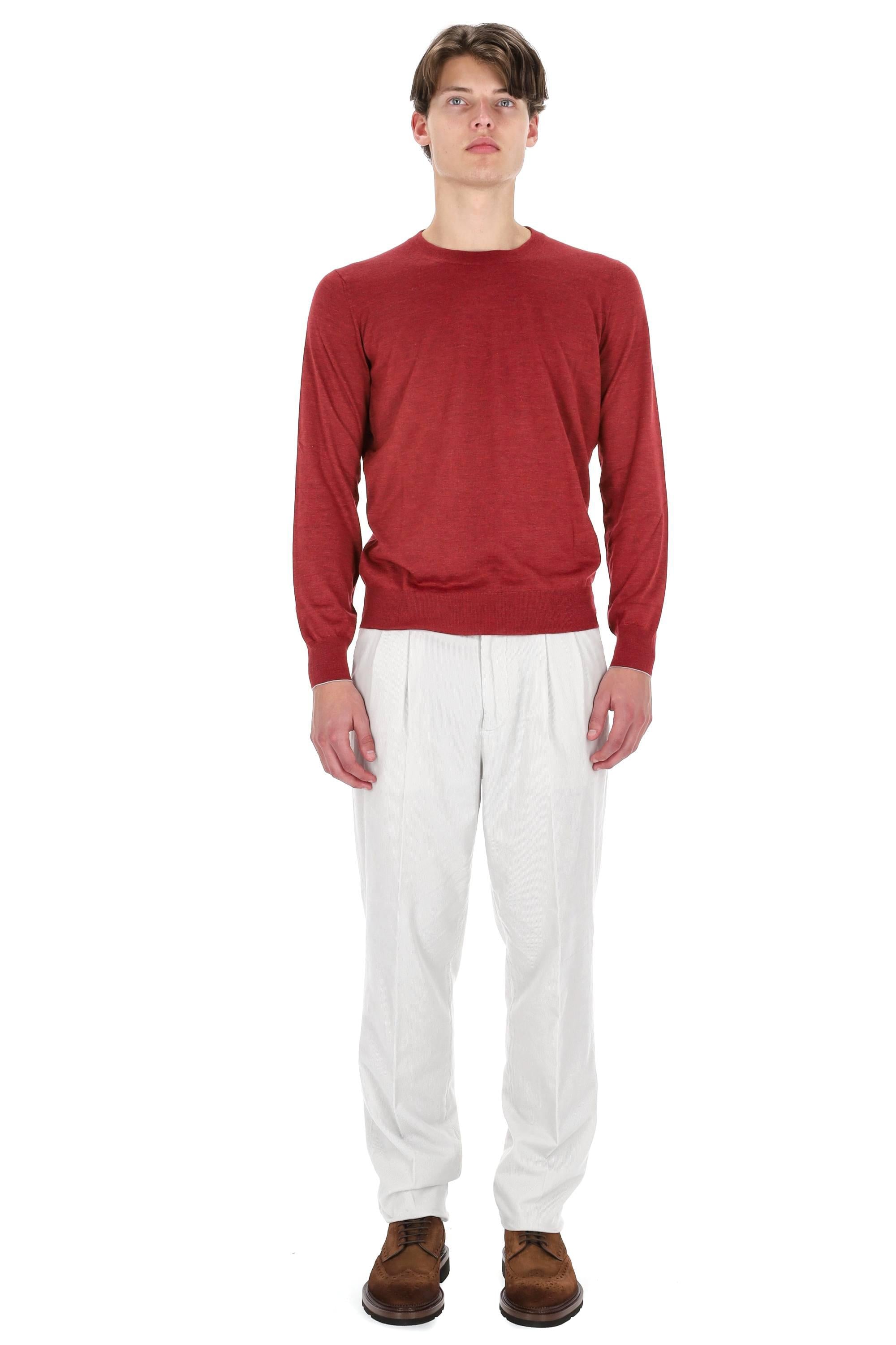 Brunello Cucinelli Maglia girocollo in finezza di cashmere-seta-lino MSY00100 CUP87 