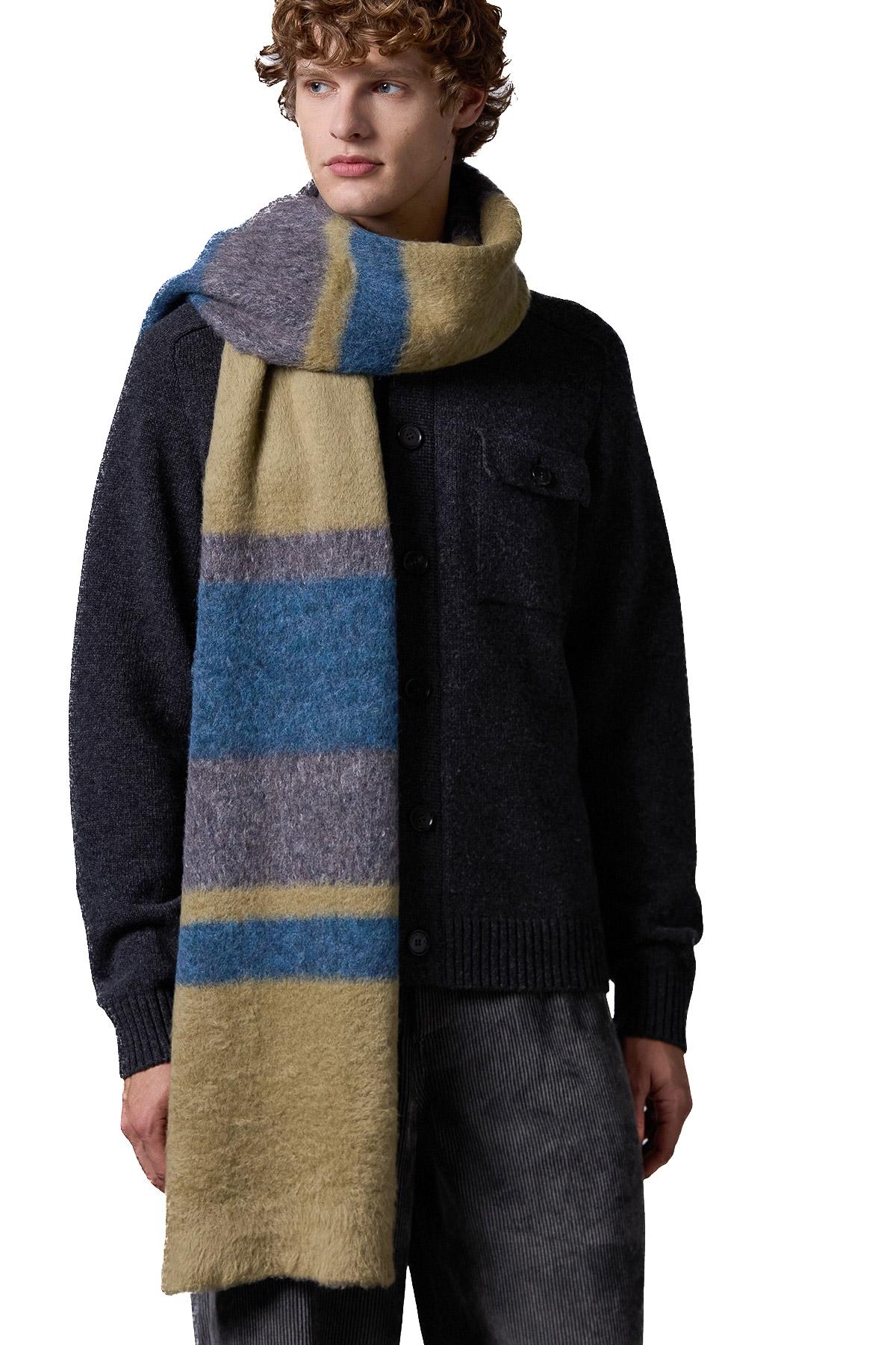 Roberto Collina Sciarpa a righe in cotone-alpaca 3M44050 M4424 