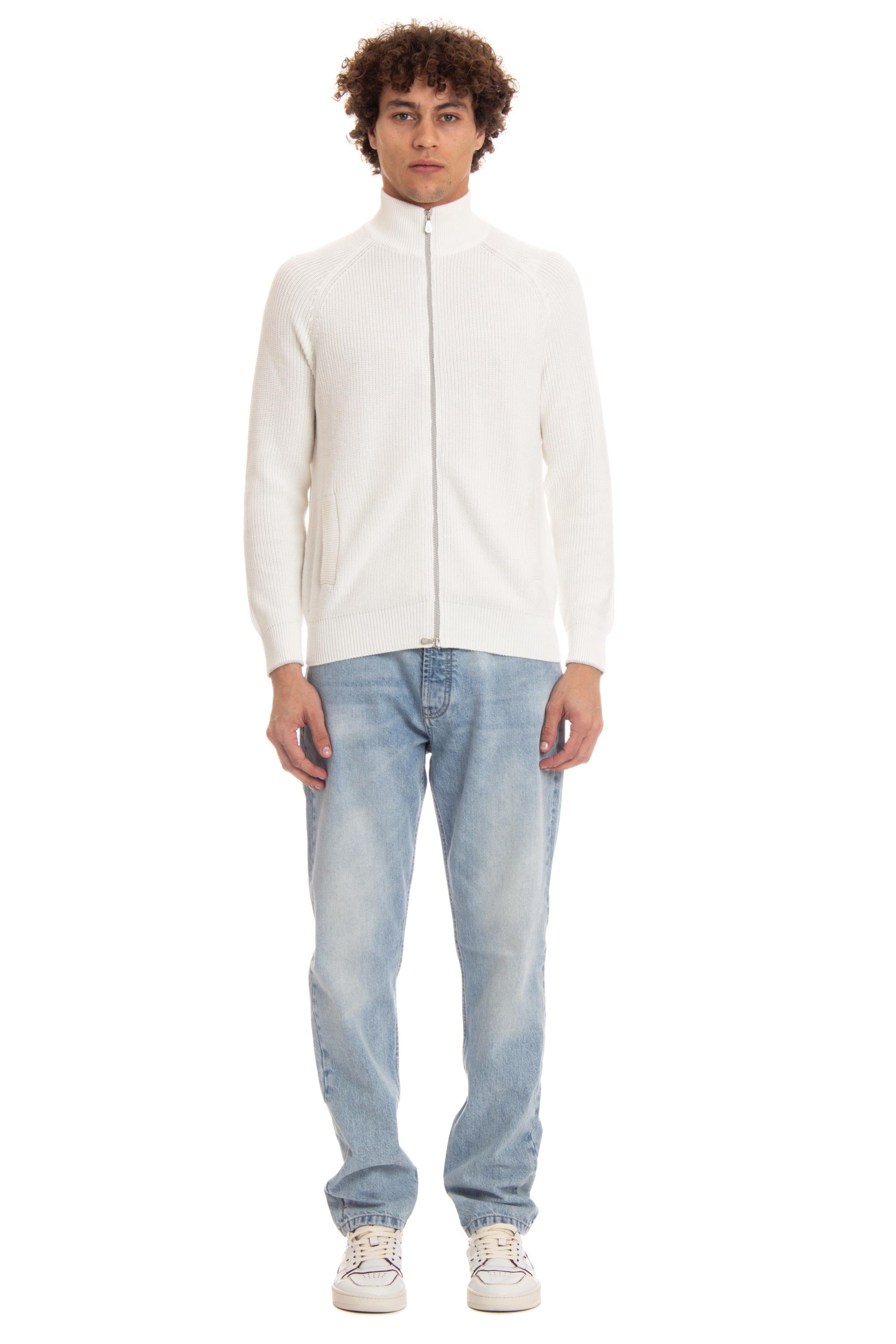 Cardigan full zip in cotone a costine M2874656 C0312 Brunello Cucinelli 