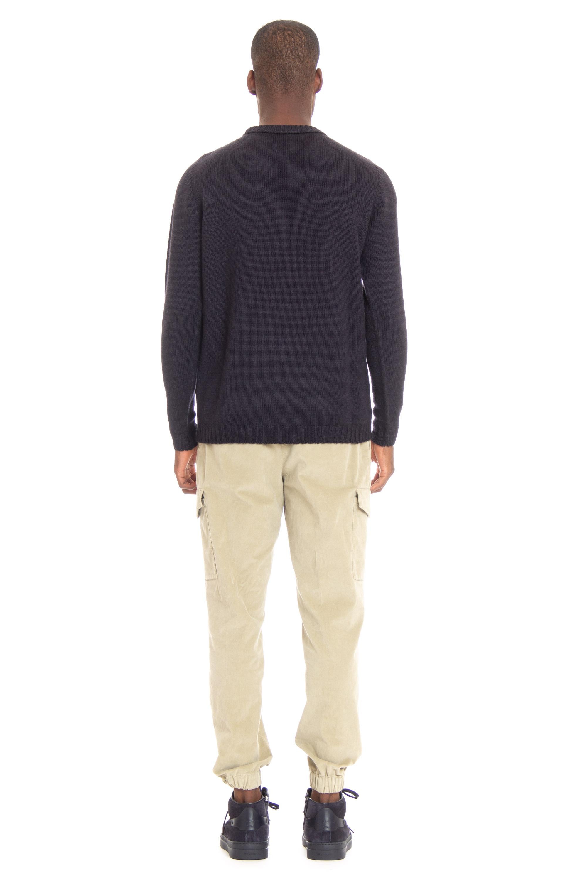 CP Company Maglia girocollo in lana vergine tintura frosted CMKN096A 006400F 888 