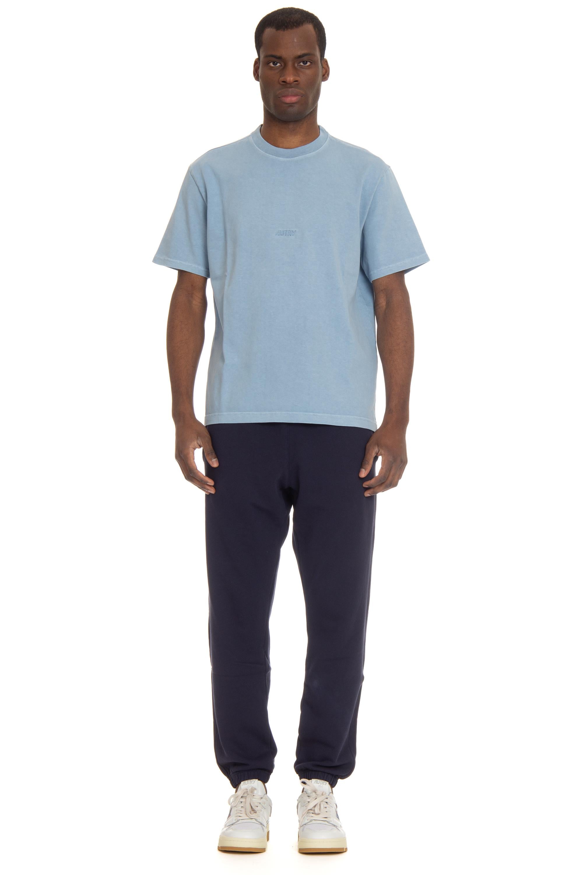 Autry T-shirt in cotone con logo centrale TSPM 578A BLUE 