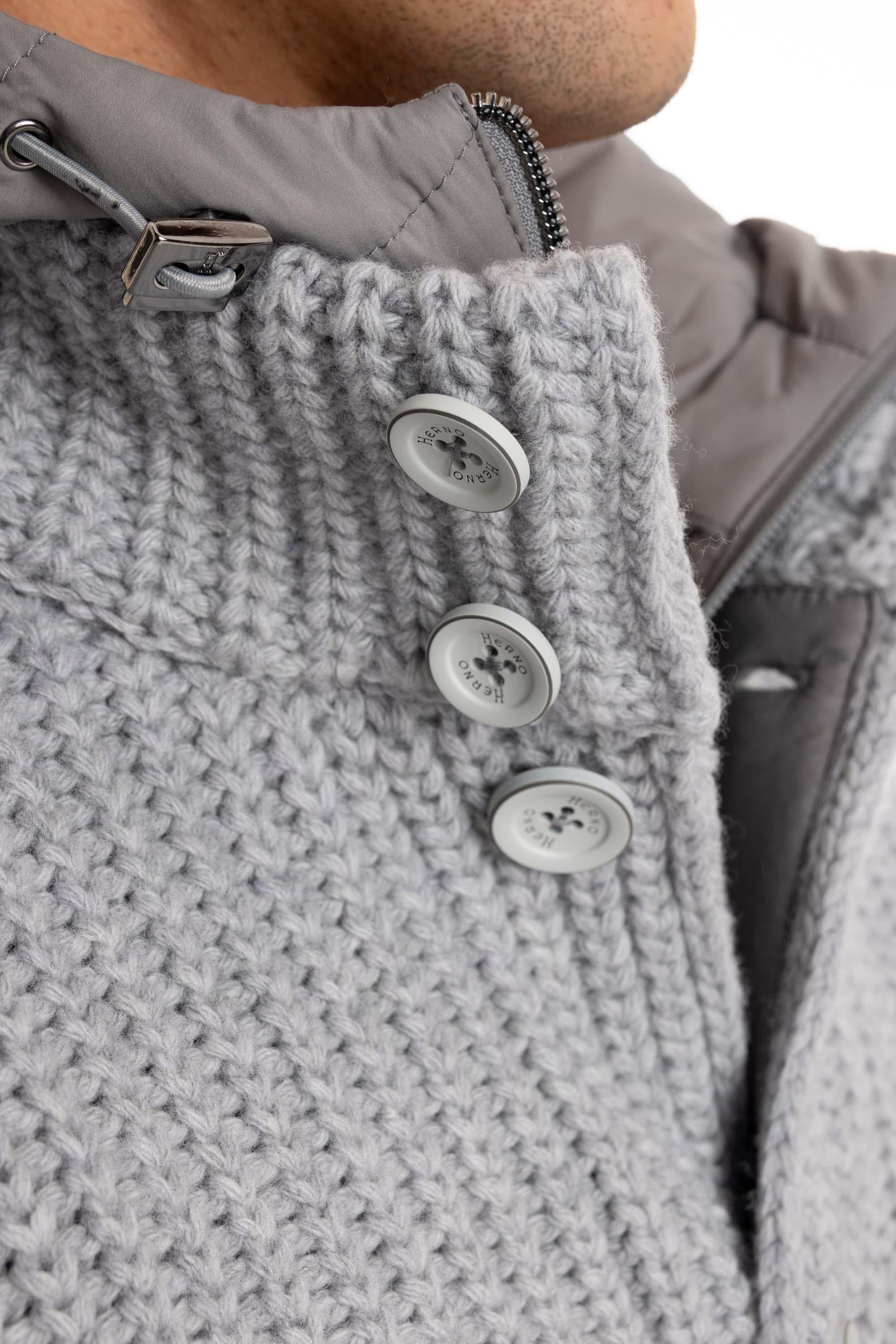 Giubbotto in lana punto pannocchia con doppio colletto removibile MC000150U 70016 9404 Herno 