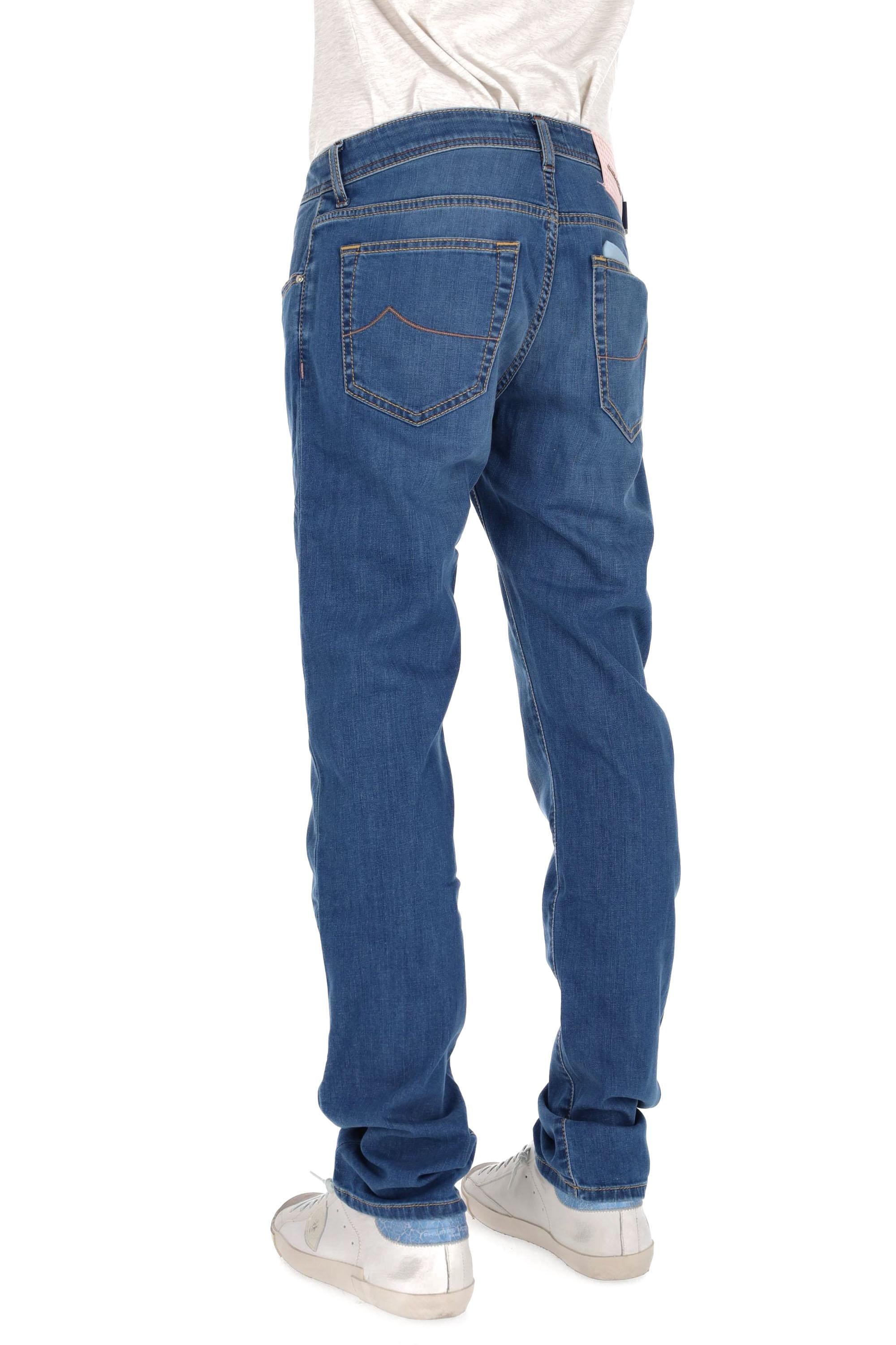 Jacob Cohen Jeans etichetta pelle logata rosa in cotone comfort Nick fit QE006-056-S4255 200D 