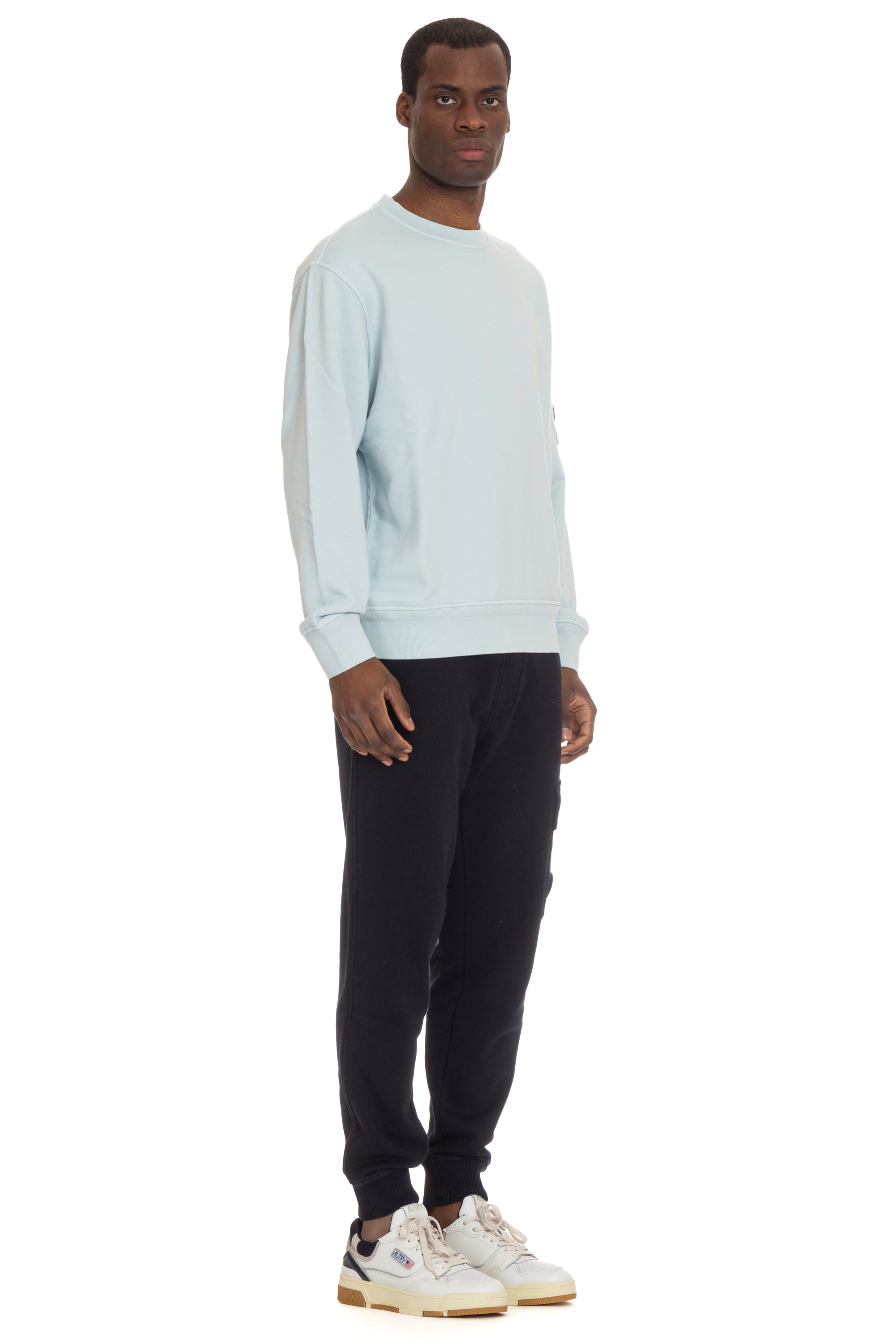 Sweatshirt mit Rundhalsausschnitt aus resistent gefärbter Baumwolle